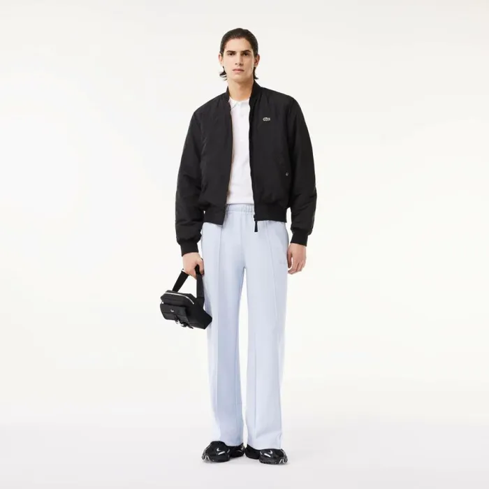 Jackets and Coats Men Lacoste Men039s Reversible Quilted Bomber Jacket Black Beige Ira