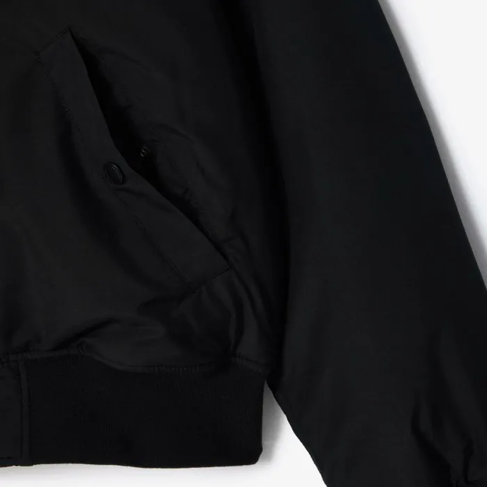 Jackets and Coats Men Lacoste Men039s Reversible Quilted Bomber Jacket Black Beige Ira