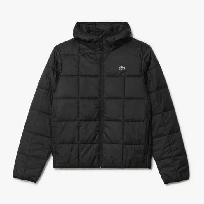 Jackets and Coats Men Lacoste Men039s Waterproof Padded Hood Puffer Jacket Black C31