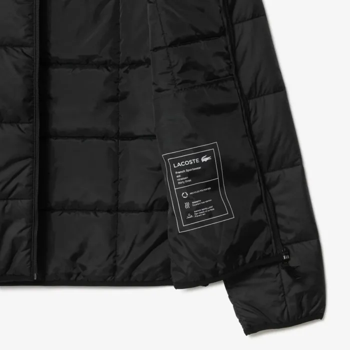 Jackets and Coats Men Lacoste Men039s Waterproof Padded Hood Puffer Jacket Black C31