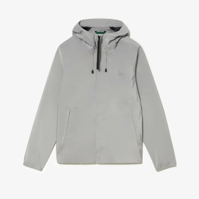 Jackets and Coats Men Lacoste Mens Waterproof Track Jacket Grey Kzw
