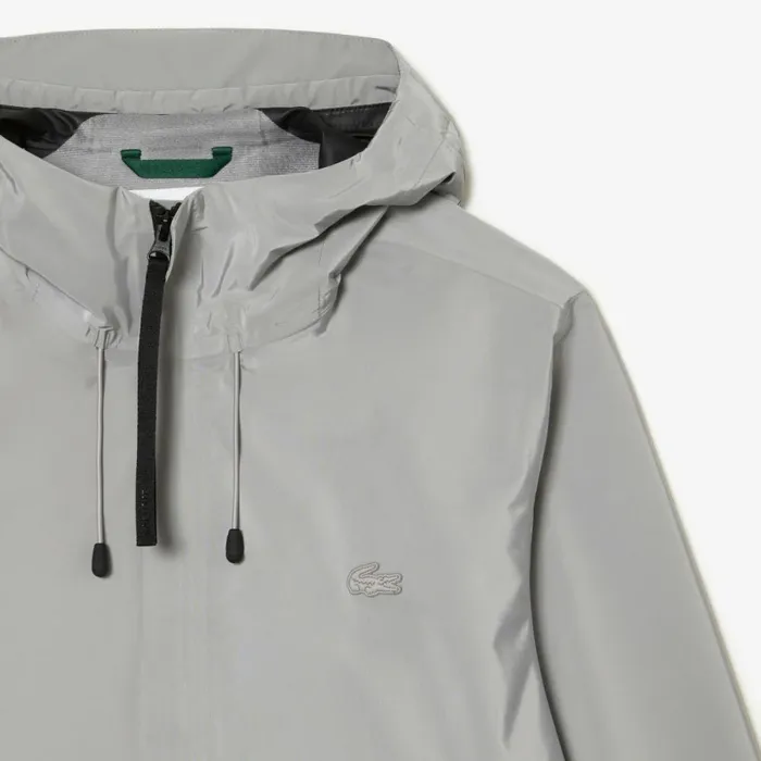 Jackets and Coats Men Lacoste Mens Waterproof Track Jacket Grey Kzw