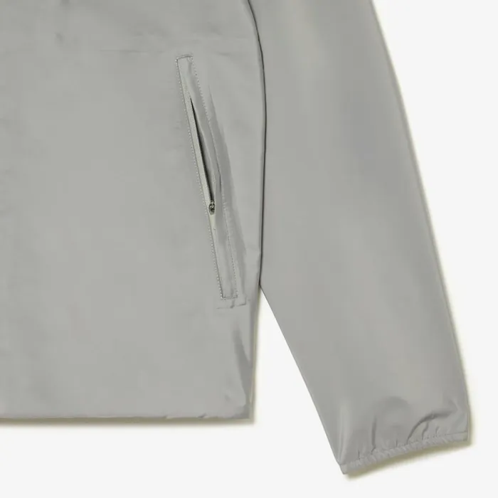 Jackets and Coats Men Lacoste Mens Waterproof Track Jacket Grey Kzw