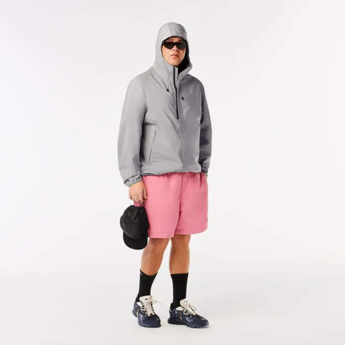 Jackets and Coats Men Lacoste Mens Waterproof Track Jacket Grey Kzw