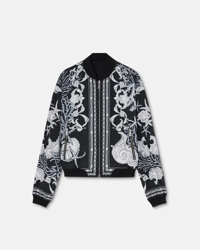 Jackets and Coats Men Versace Barocco Sea Reversible Jacket Blackprint