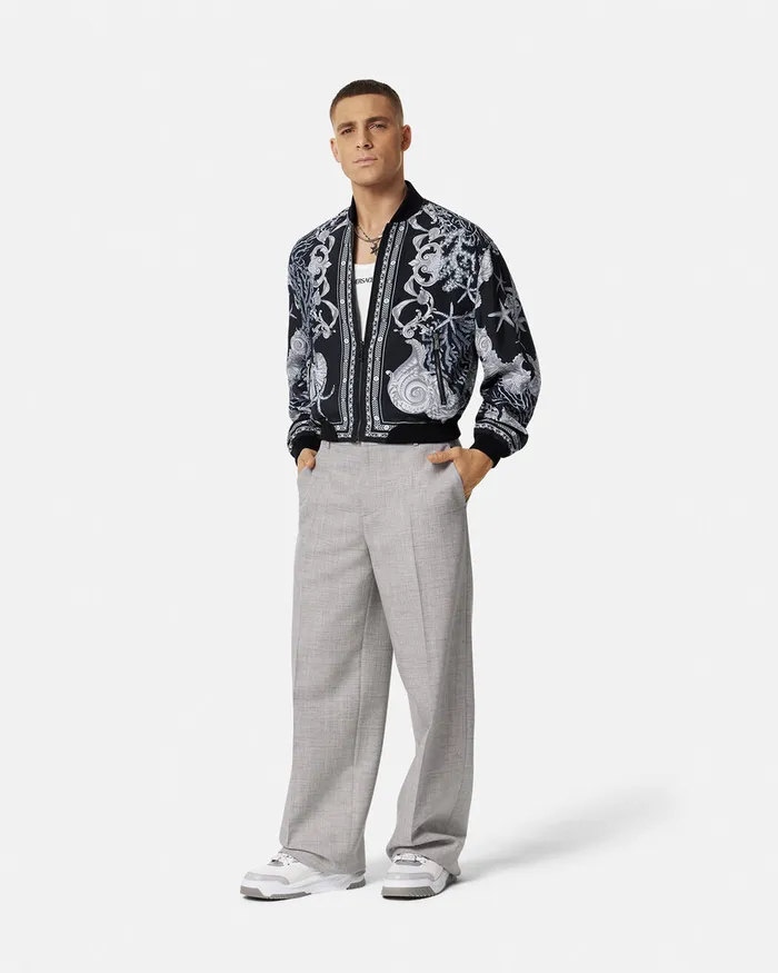 Jackets and Coats Men Versace Barocco Sea Reversible Jacket Blackprint
