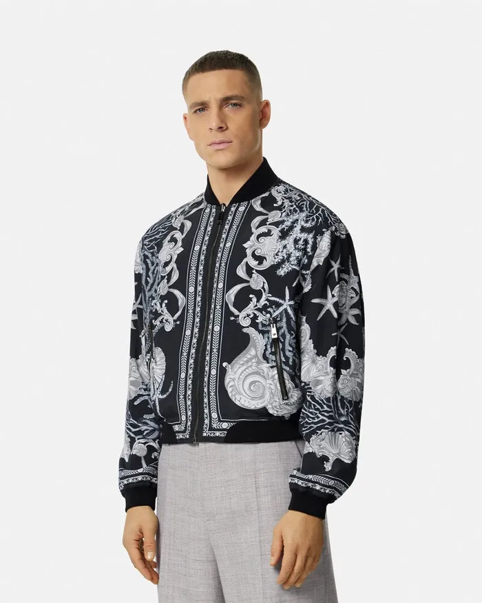 Jackets and Coats Men Versace Barocco Sea Reversible Jacket Blackprint
