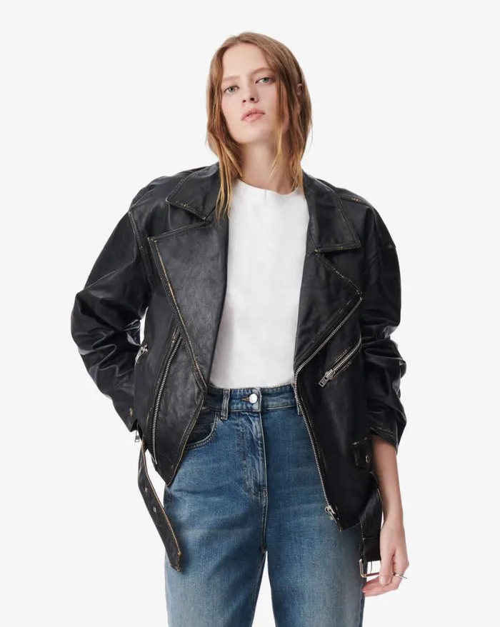 Jackets and Coats Women IRO DYLAN OVERSIZED LEATHER JACKET