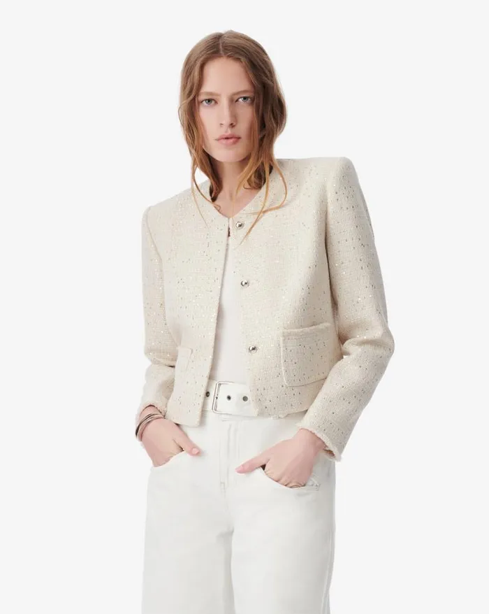 Jackets and Coats Women IRO QARANNE CROPPED TWEED JACKET