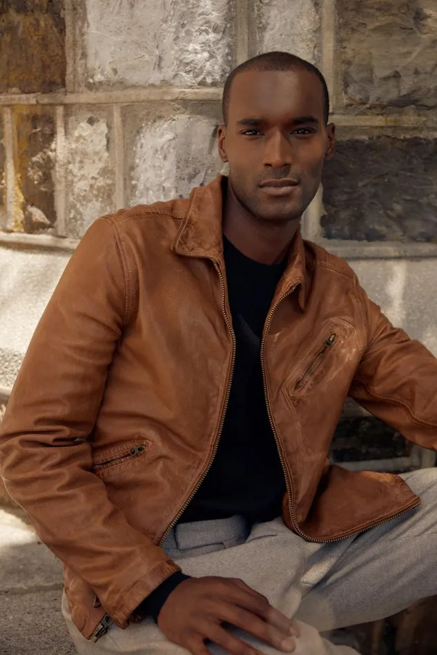 Jackets and Outerwear Men Billy Reid Blake Jacket Saddle