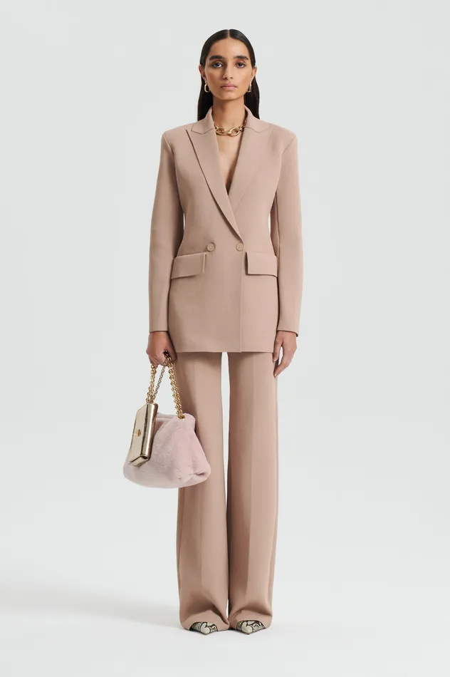 Jackets CREPE KNIT TAILORED BLAZER OAT Scanlan Theodore Women