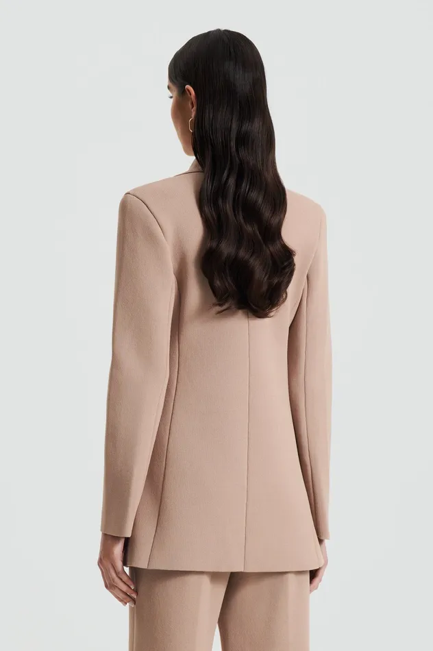 Jackets CREPE KNIT TAILORED BLAZER OAT Scanlan Theodore Women Jackets CREPE KNIT TAILORED BLAZER OAT Scanlan Theodore Women