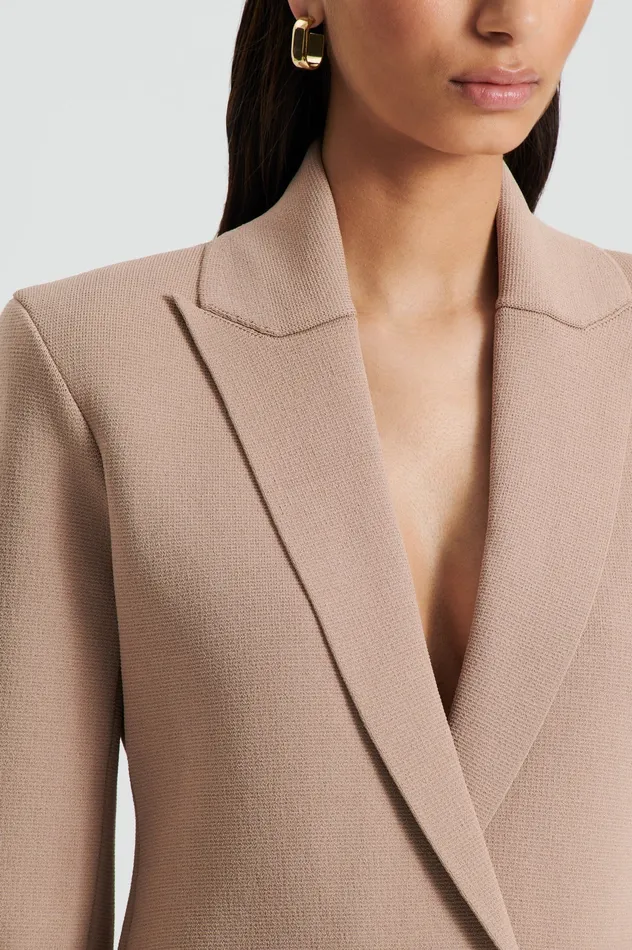 Jackets CREPE KNIT TAILORED BLAZER OAT Scanlan Theodore Women Jackets CREPE KNIT TAILORED BLAZER OAT Scanlan Theodore Women