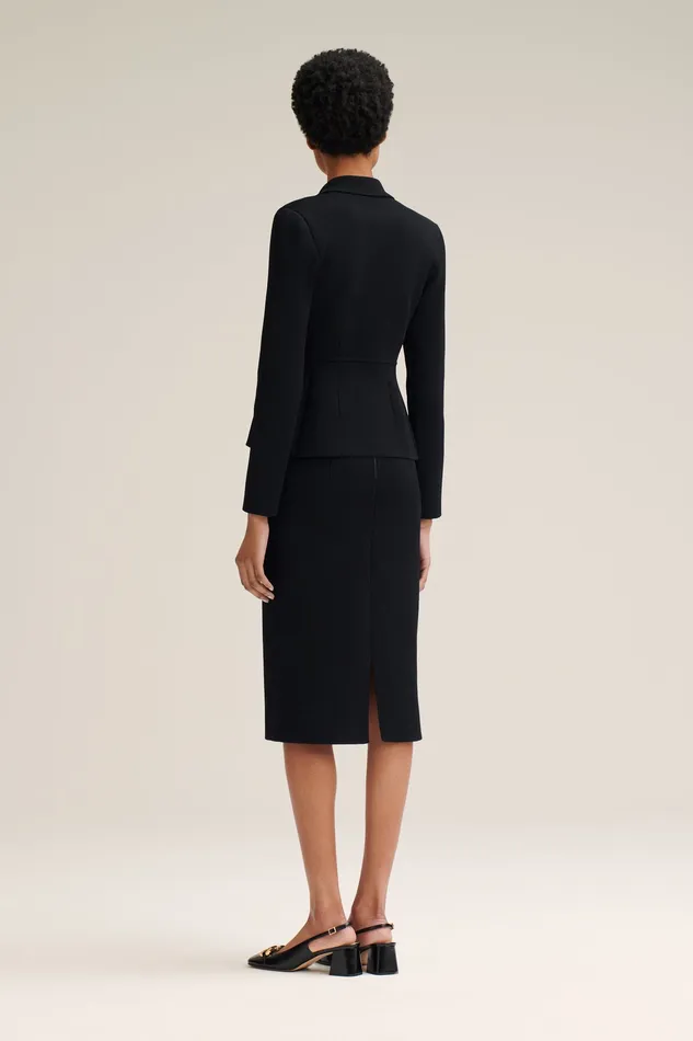 Jackets CREPE KNIT TAILORED JACKET BLACK Scanlan Theodore Women Jackets CREPE KNIT TAILORED JACKET BLACK Scanlan Theodore Women