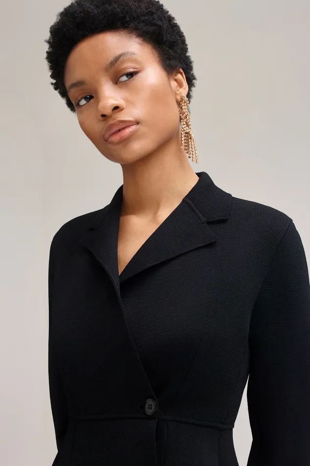 Jackets CREPE KNIT TAILORED JACKET BLACK Scanlan Theodore Women Jackets CREPE KNIT TAILORED JACKET BLACK Scanlan Theodore Women