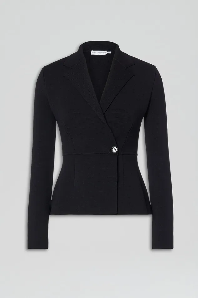 Jackets CREPE KNIT TAILORED JACKET BLACK Scanlan Theodore Women Jackets CREPE KNIT TAILORED JACKET BLACK Scanlan Theodore Women