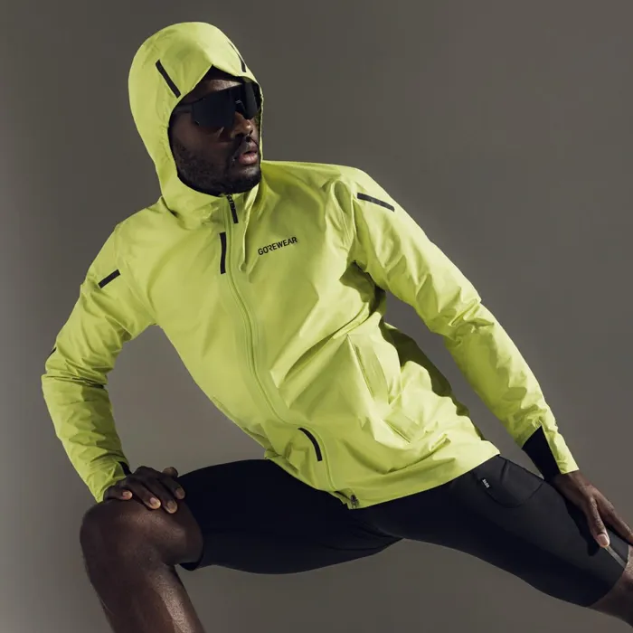 Jackets Men GOREWEAR CONCURVE GORETEX Jacket Mens Lime Yellow