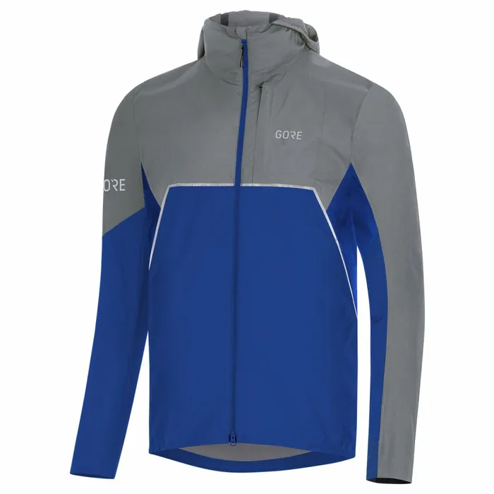 Jackets Men GOREWEAR R7 Partial GORETEX INFINIUM Hooded Jacket Ultramarine Bluelab Gray