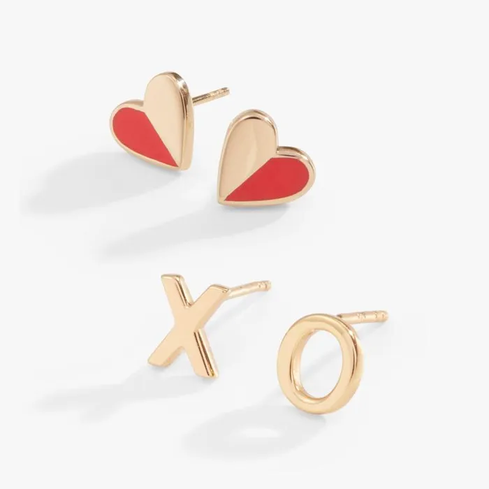 Jewelry Sets Women Alex And Ani Heart 039Xo039 Stud Earrings Set Of 2 Silver
