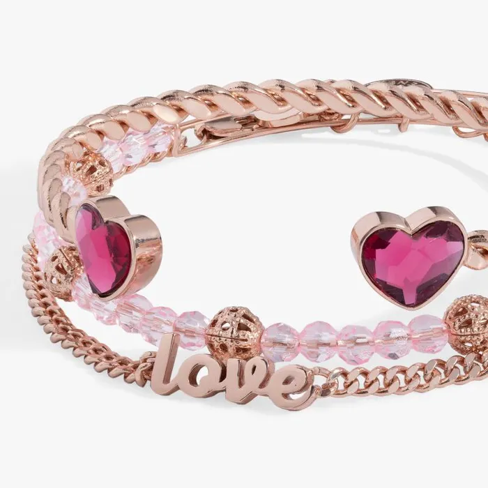 Jewelry Sets Women Alex And Ani Love Bracelet Set Of 3 Rose Gold