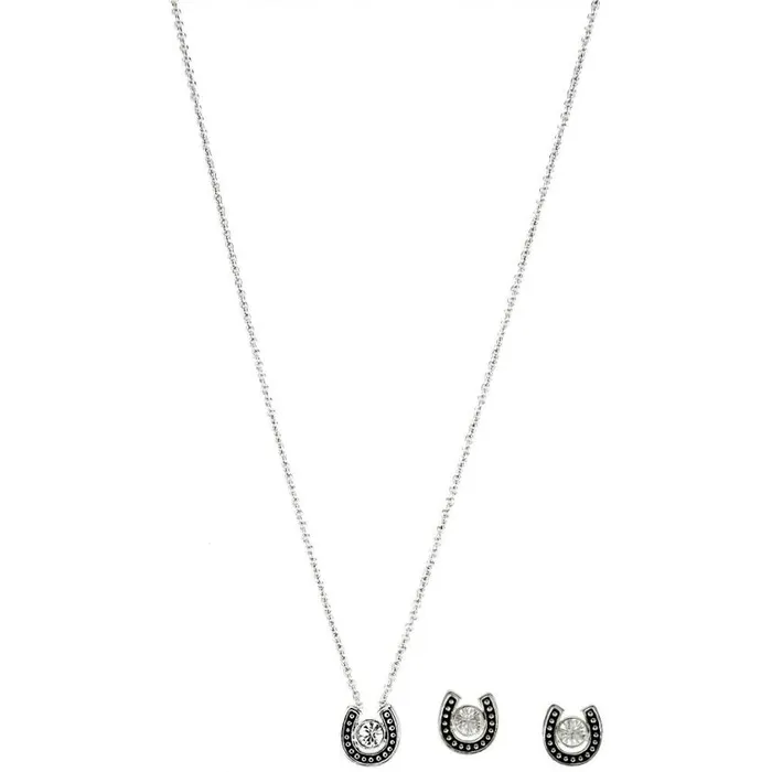 Jewelry Women Justin Boots Justin Horseshoe Jewelry Set Silver 040grey041