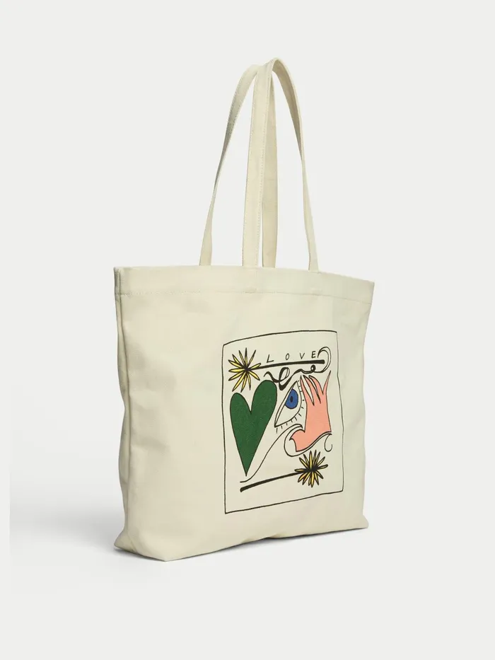 Jigsaw Bags and Clutches Women Dandelion Canvas Tote Bag Cream