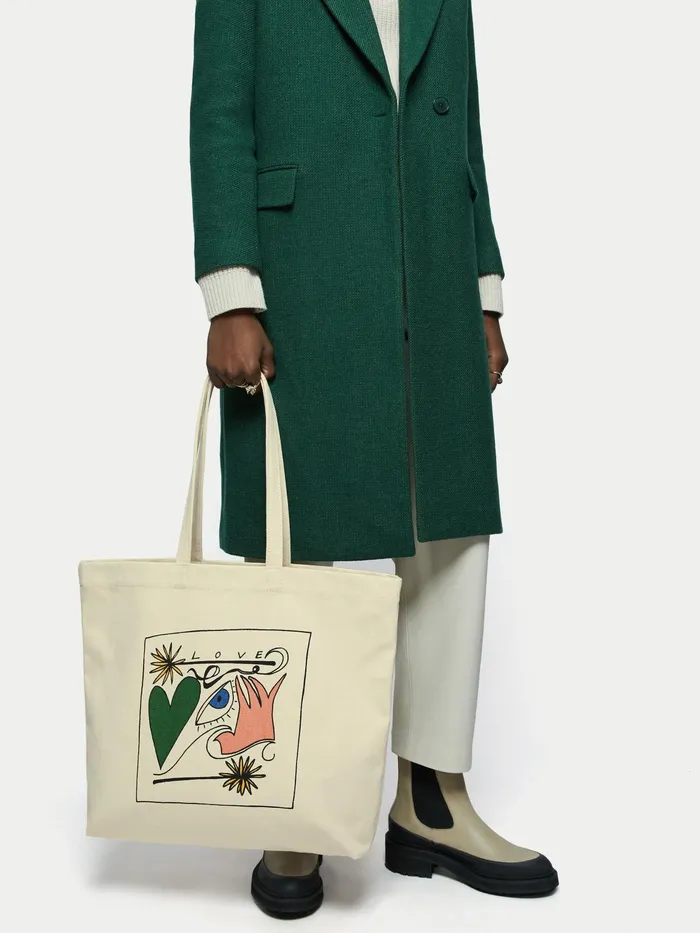 Jigsaw Bags and Clutches Women Dandelion Canvas Tote Bag Cream