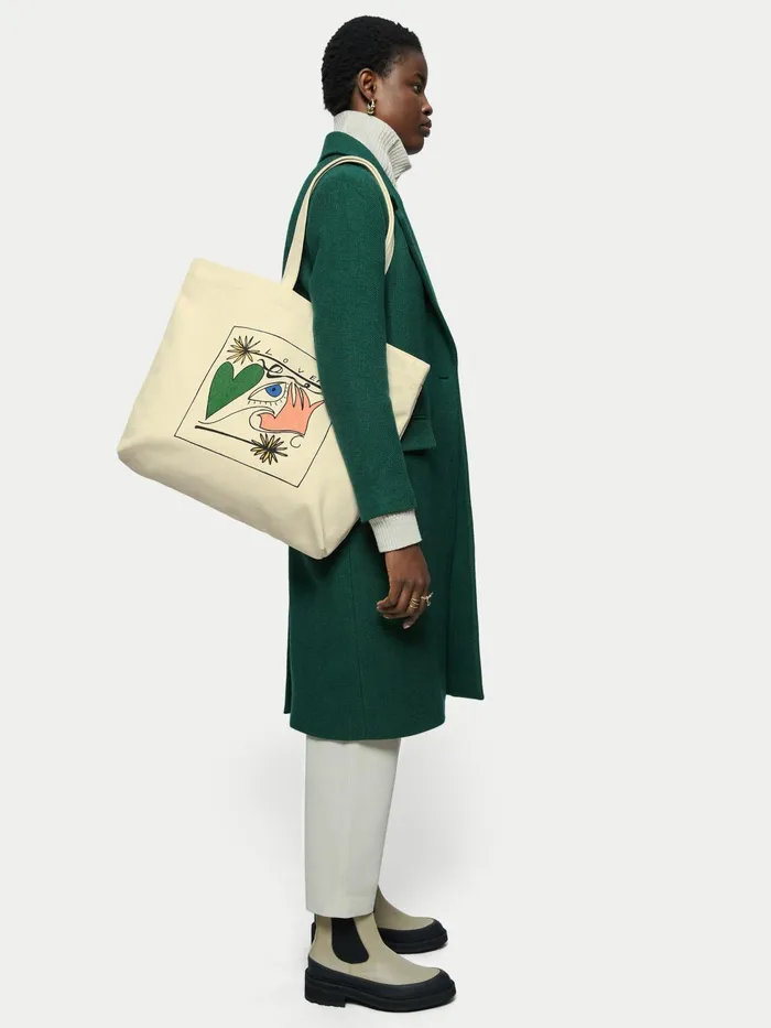 Jigsaw Bags and Clutches Women Dandelion Canvas Tote Bag Cream
