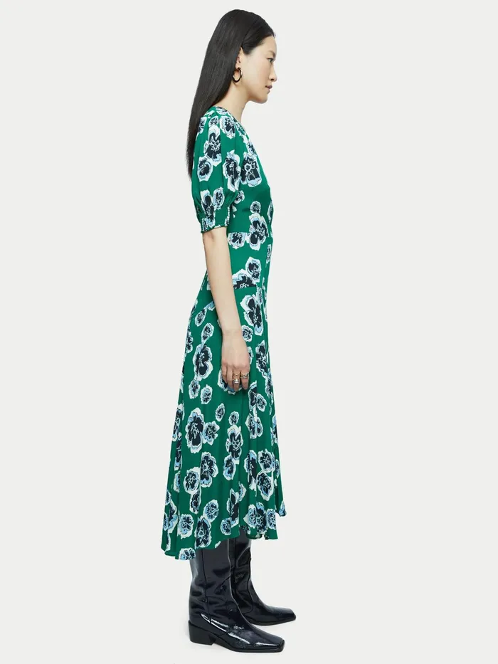 Jigsaw Dresses and Jumpsuits Women Collage Floral Tea Dress Green