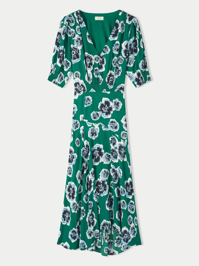 Jigsaw Dresses and Jumpsuits Women Collage Floral Tea Dress Green