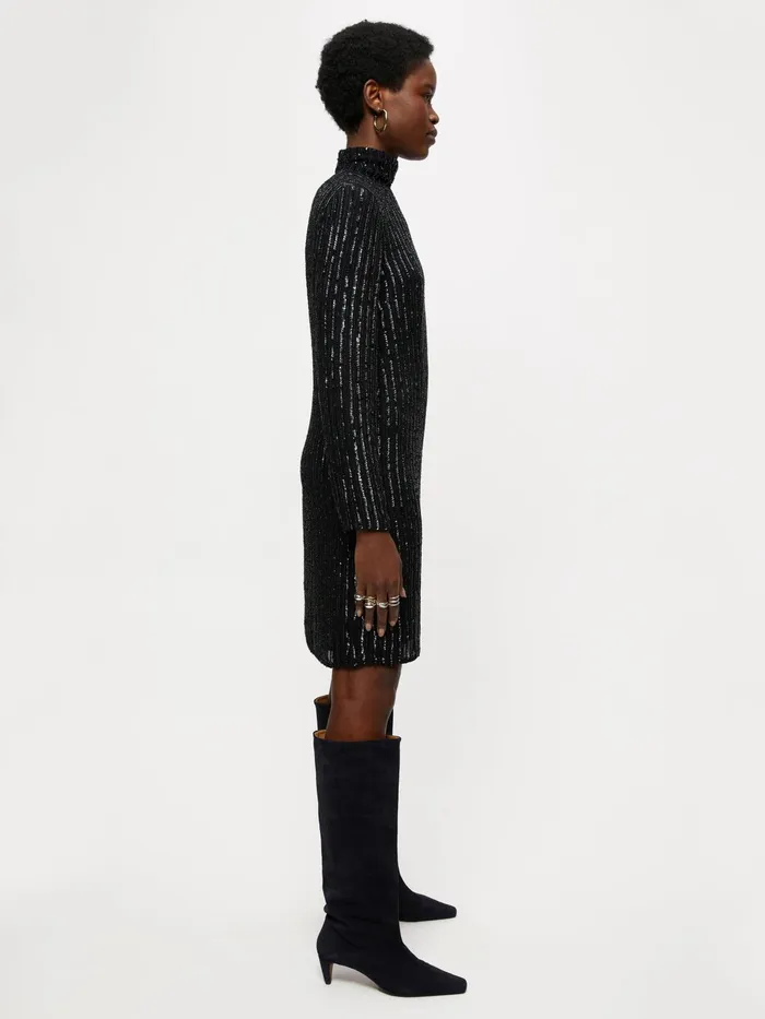 Jigsaw Dresses and Jumpsuits Women High Neck Beaded Mini Dress Black