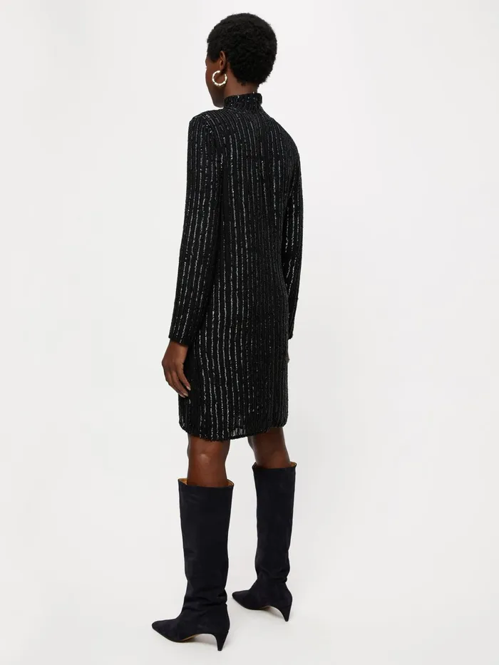 Jigsaw Dresses and Jumpsuits Women High Neck Beaded Mini Dress Black