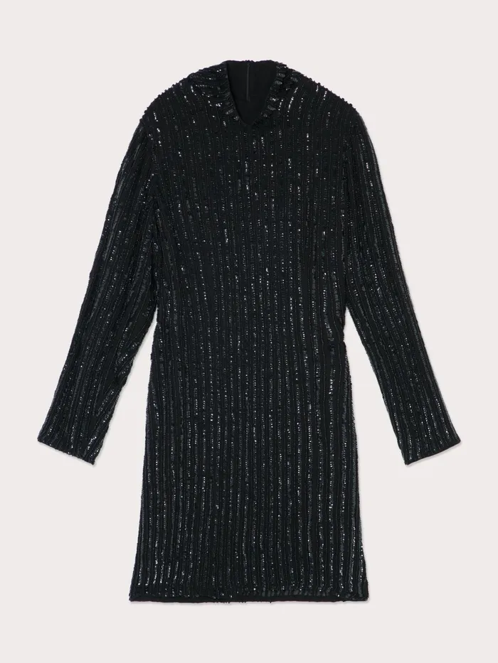 Jigsaw Dresses and Jumpsuits Women High Neck Beaded Mini Dress Black