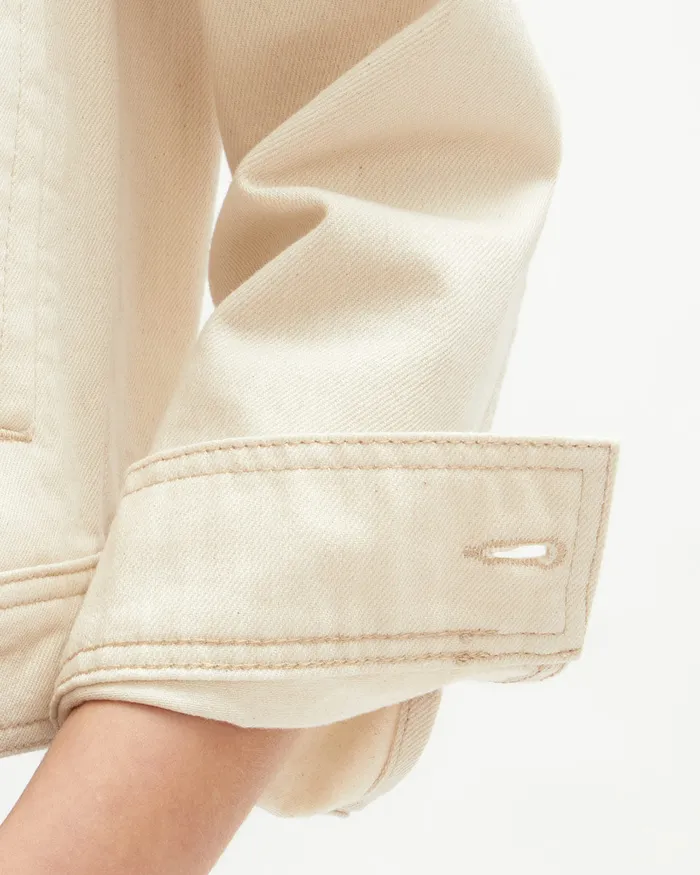 Jigsaw Jackets Women Denim Trucker Jacket Cream