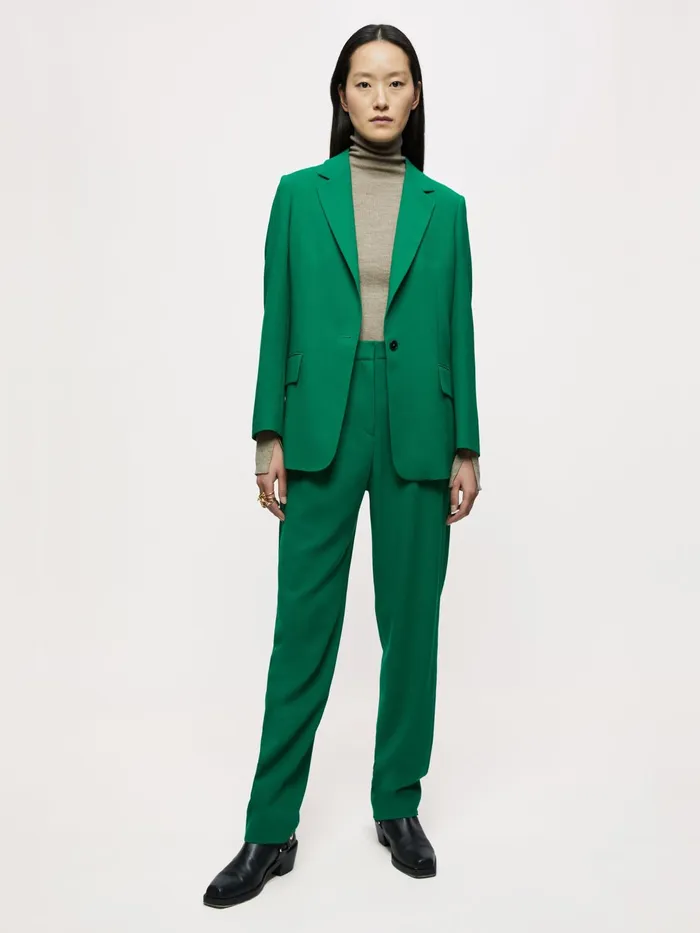 Jigsaw Jackets Women Gibson Fluid Twill Blazer Green