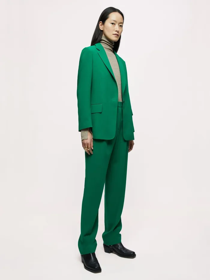 Jigsaw Jackets Women Gibson Fluid Twill Blazer Green