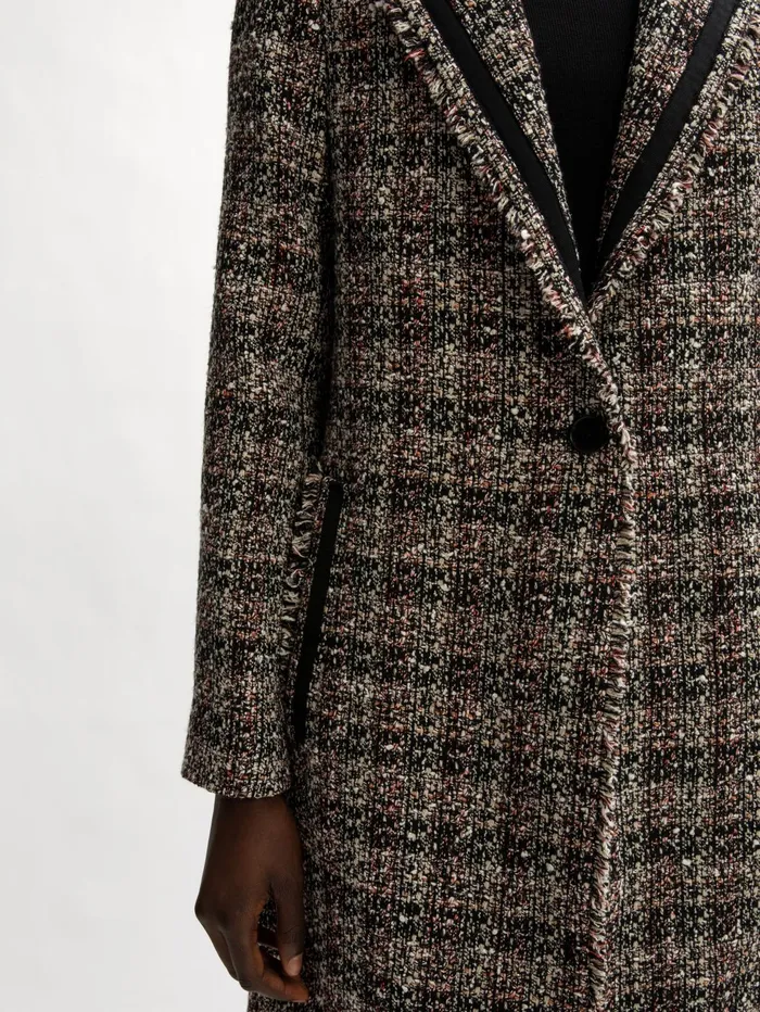 Jigsaw Jackets Women Italian Boucle Column Coat Pink