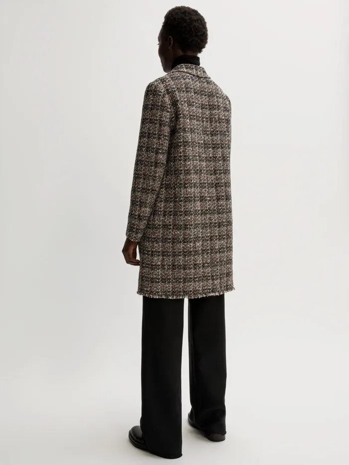 Jigsaw Jackets Women Italian Boucle Column Coat Pink