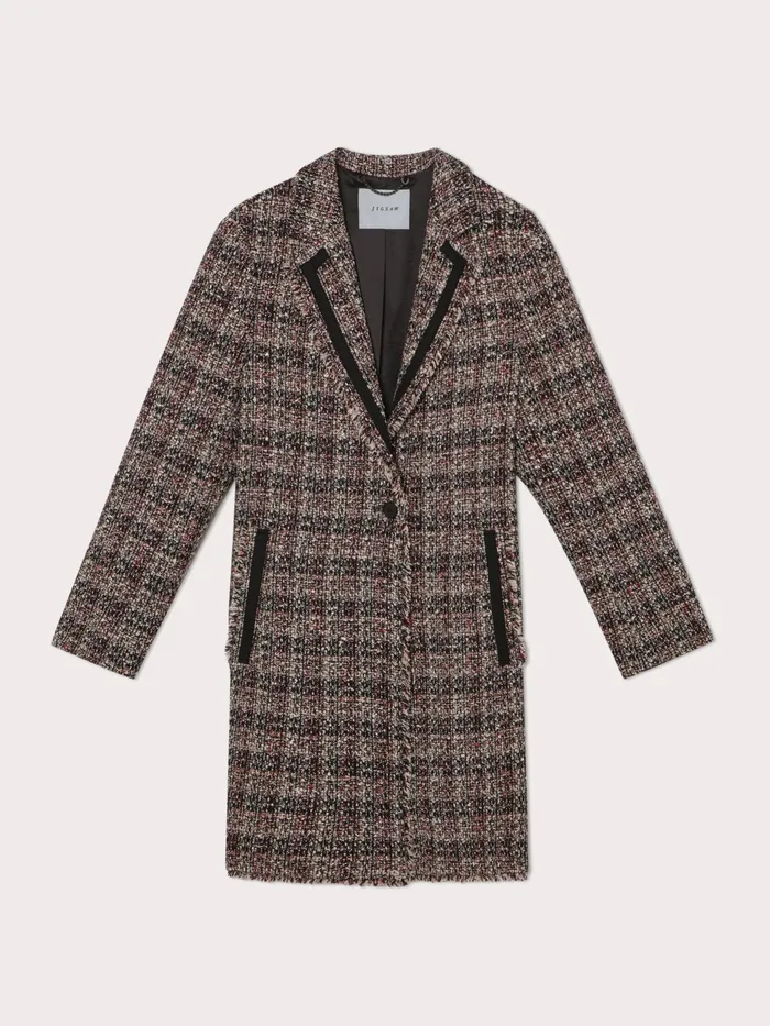Jigsaw Jackets Women Italian Boucle Column Coat Pink