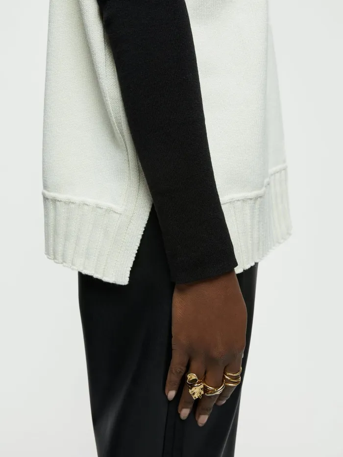 Jigsaw Knitwear and Cashmere Women Cable V Neck Tank Cream
