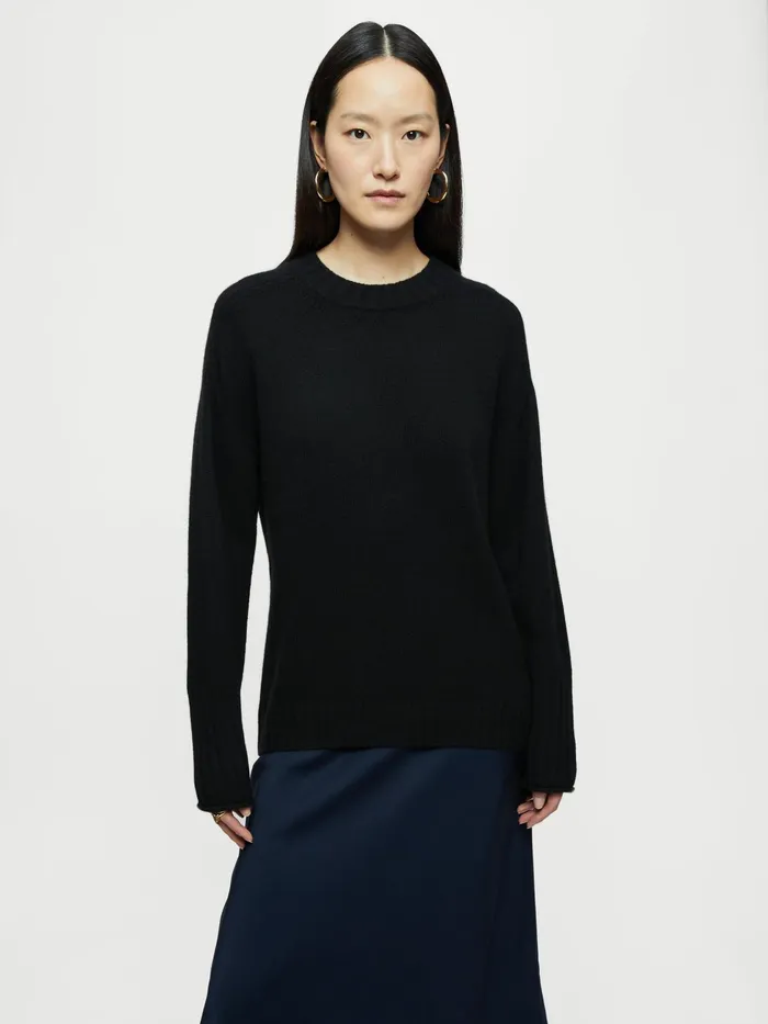 Jigsaw Knitwear and Cashmere Women Cashmere Boyfriend Jumper Black