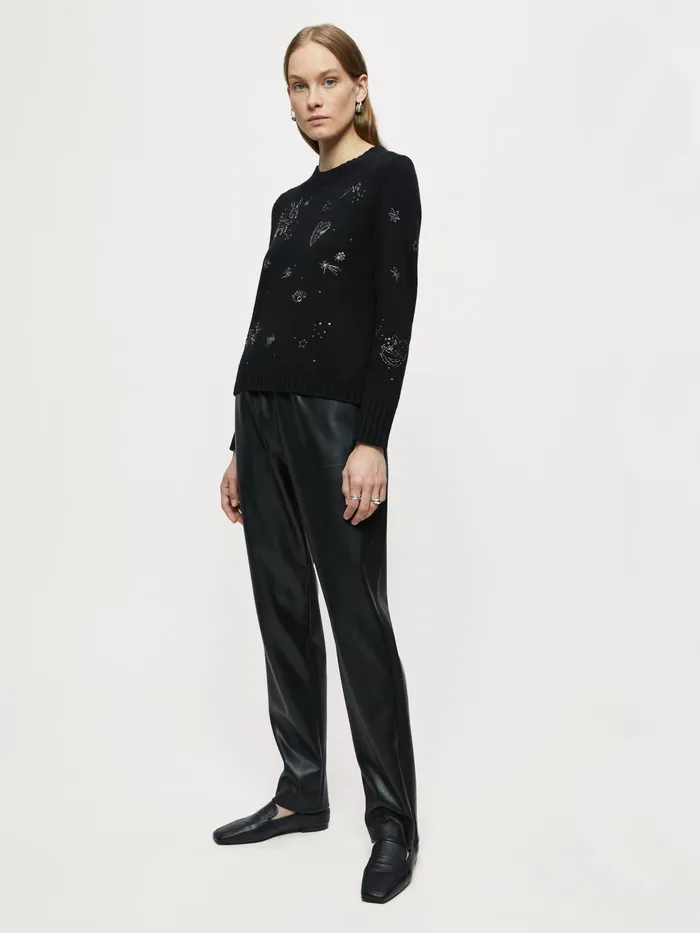 Jigsaw Knitwear and Cashmere Women Constellation Embellished Jumper Black