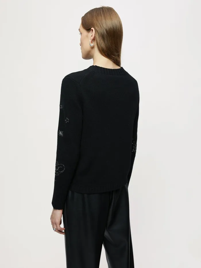 Jigsaw Knitwear and Cashmere Women Constellation Embellished Jumper Black