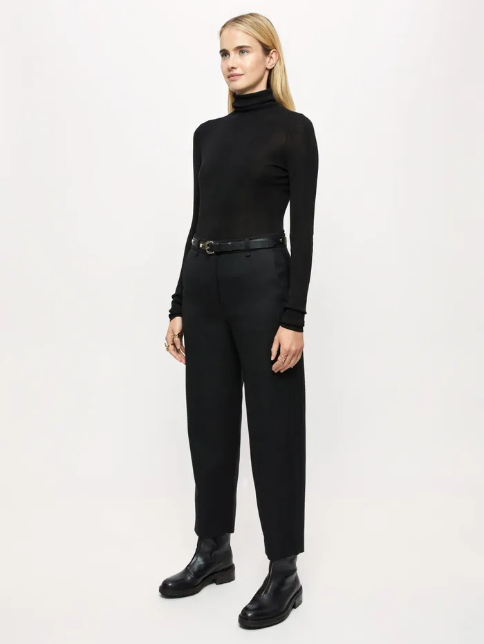 Jigsaw Knitwear and Cashmere Women Cromer Silk Cotton Polo Jumper Black