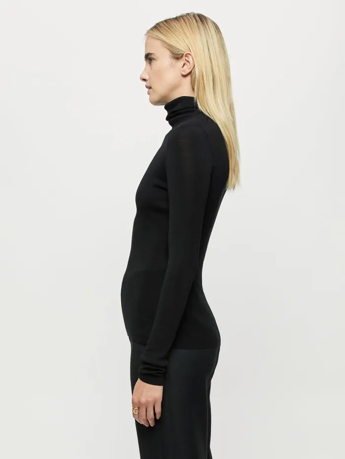 Jigsaw Knitwear and Cashmere Women Cromer Silk Cotton Polo Jumper Black