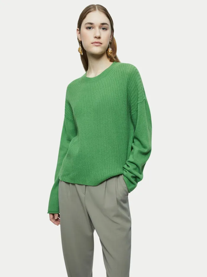 Jigsaw Knitwear and Cashmere Women Merino Cashmere Crew Jumper Green