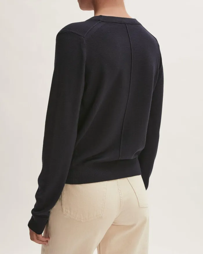 Jigsaw Knitwear and Cashmere Women Merino V Neck Cardigan Blue