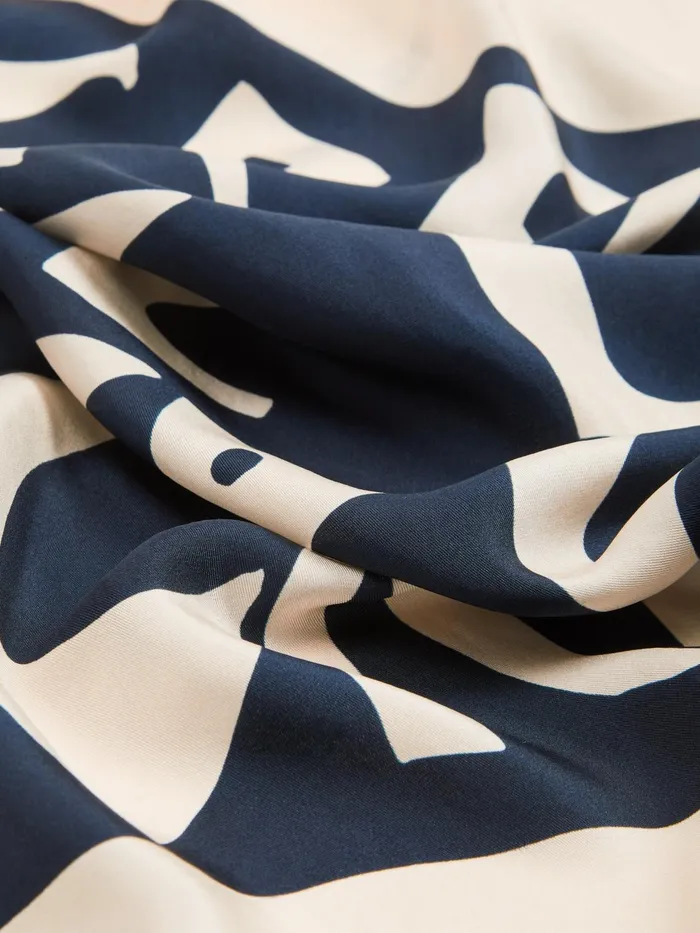 Jigsaw Ponchos and Scarves Women Ikat Zebra Wool Silk Scarf Cream
