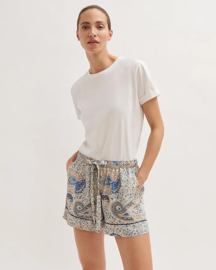 Jigsaw Pyjamas and Loungewear Women Antique Paisley Pyjama Shorts Blue