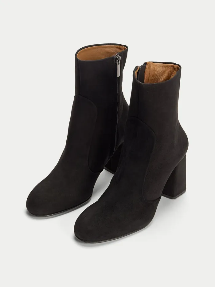 Jigsaw Shoes and Sandals Women April Suede Heeled Boot Black